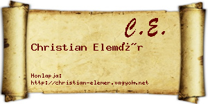 Christian Elemér névjegykártya