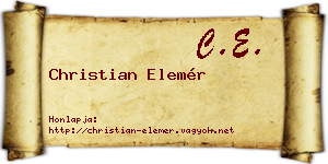 Christian Elemér névjegykártya