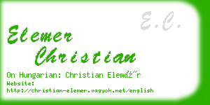elemer christian business card